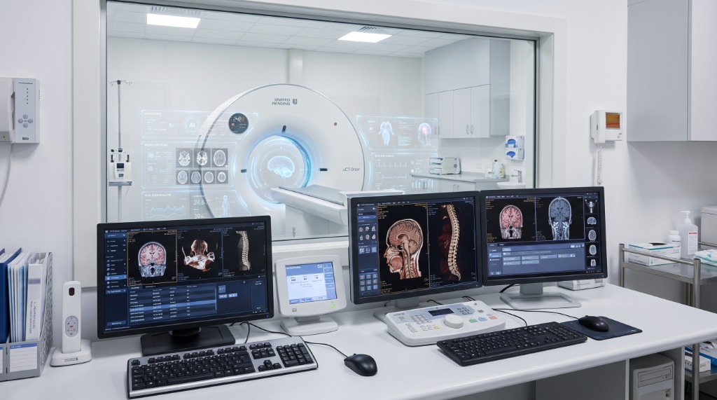 State of the Art AI CT Scanner Control Console